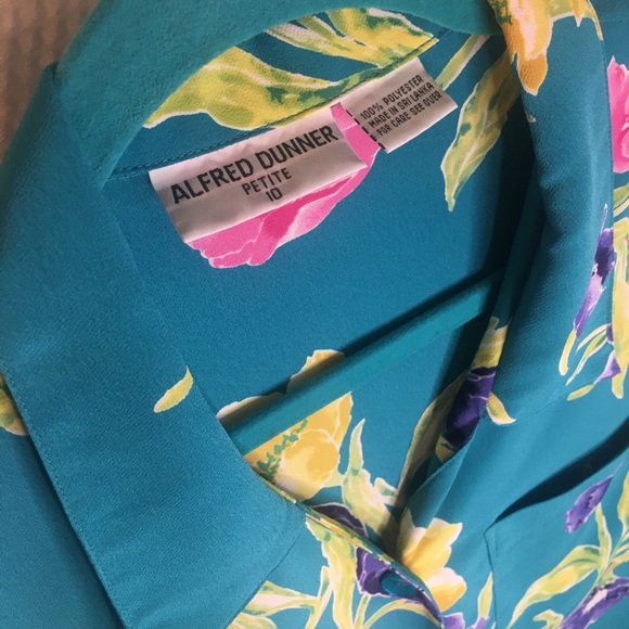 Alfred Dunner | Women’s Teal Floral Print TOP/SKIRT Set - Picture 2 of 14